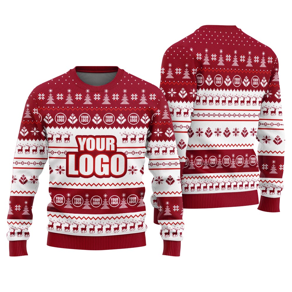Custom Company And Team Logo Funny Christmas Sweater