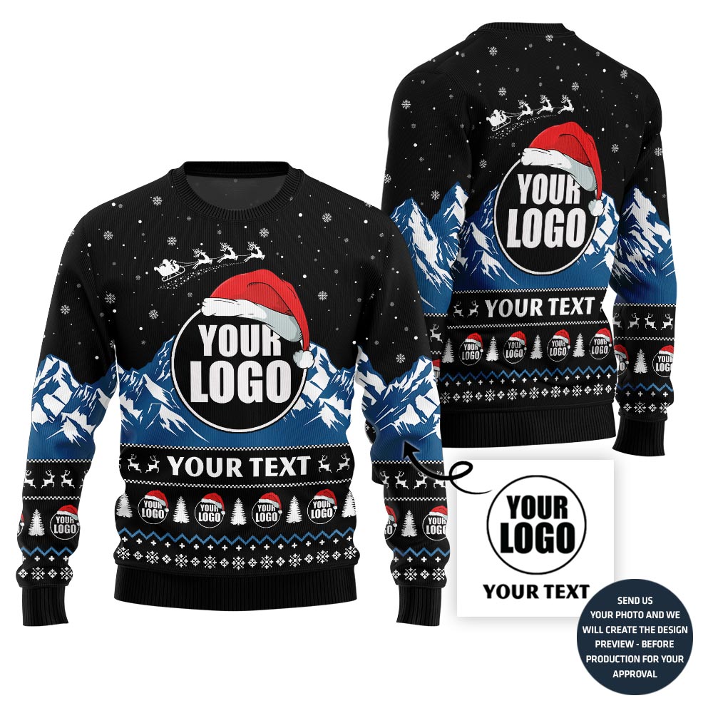 Custom Company Logo Ugly Christmas Sweater For Your Brand