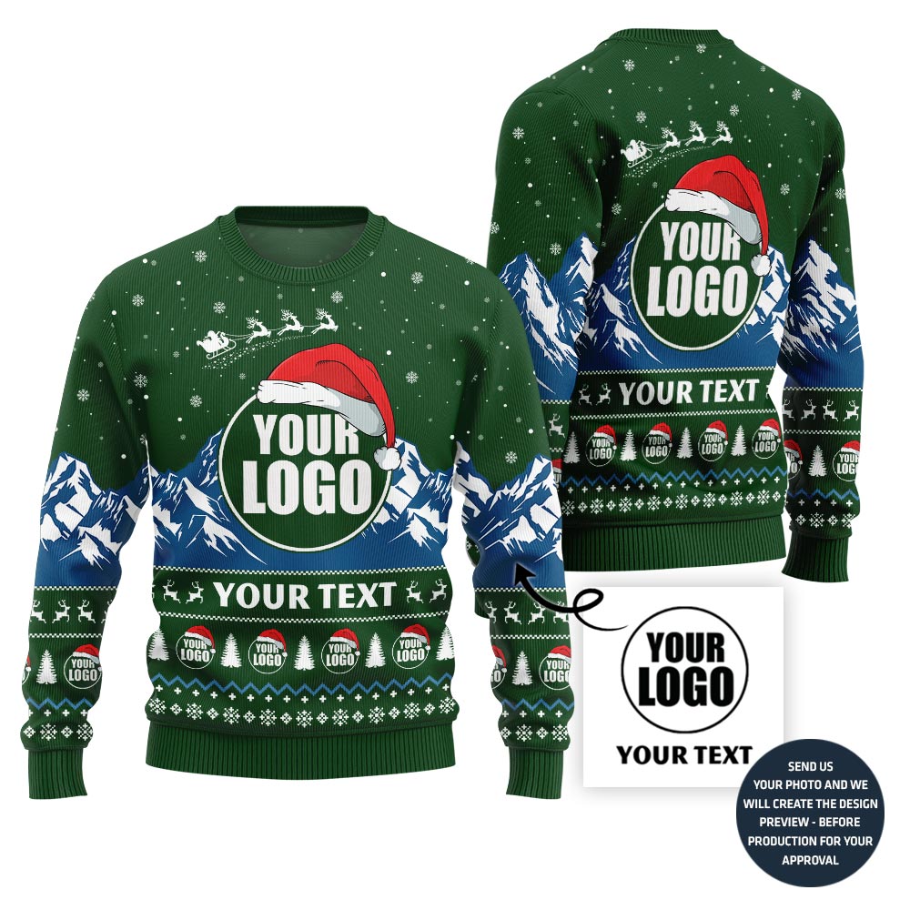 Custom Company Logo Ugly Christmas Sweater For Your Brand