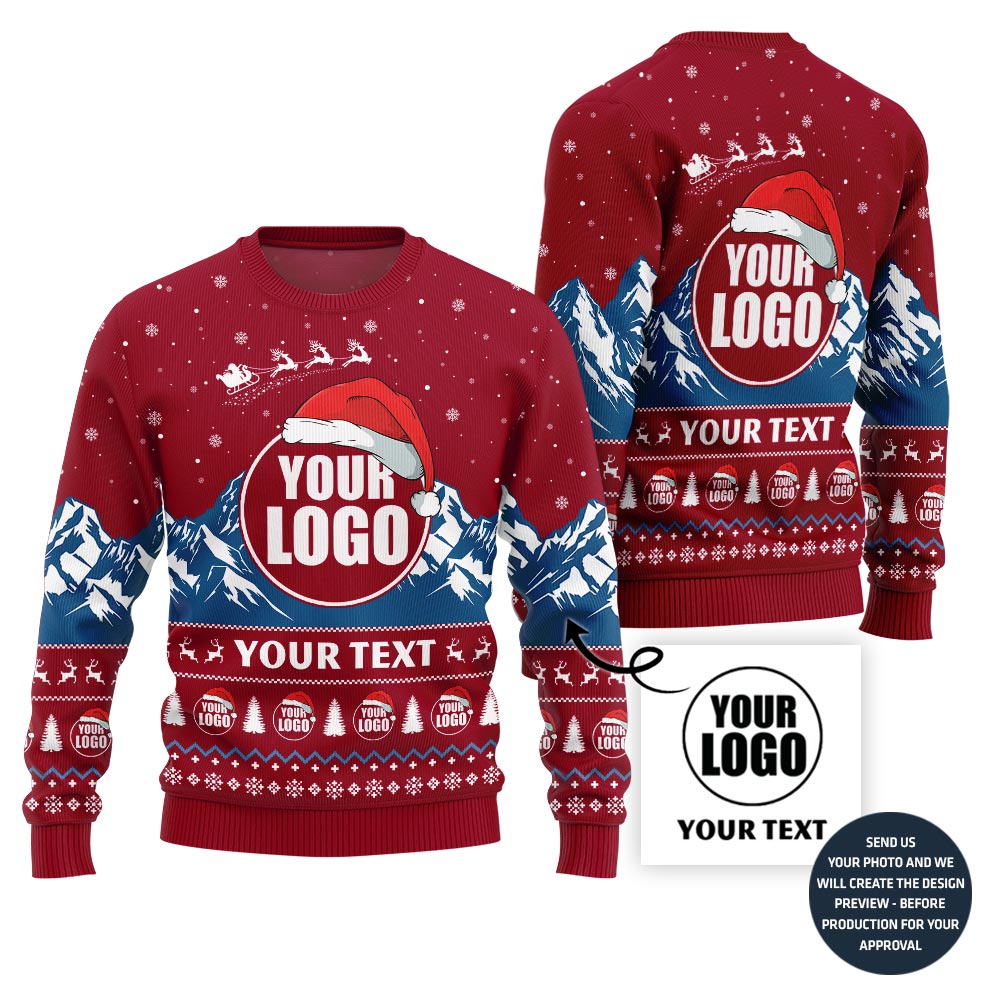 Custom Company Logo Ugly Christmas Sweater For Your Brand