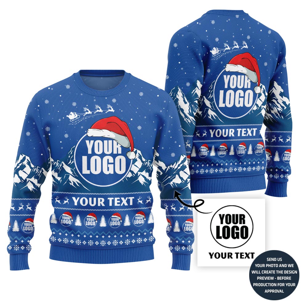 Custom Company Logo Ugly Christmas Sweater For Your Brand