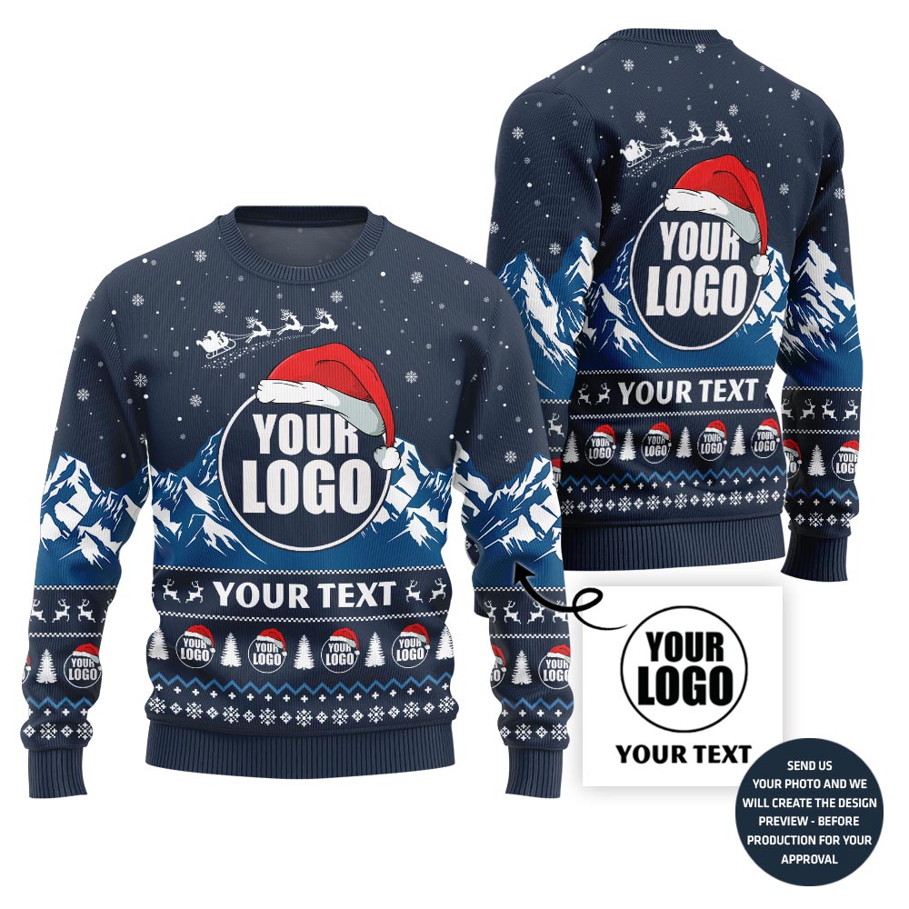 Custom Company Logo Ugly Christmas Sweater For Your Brand
