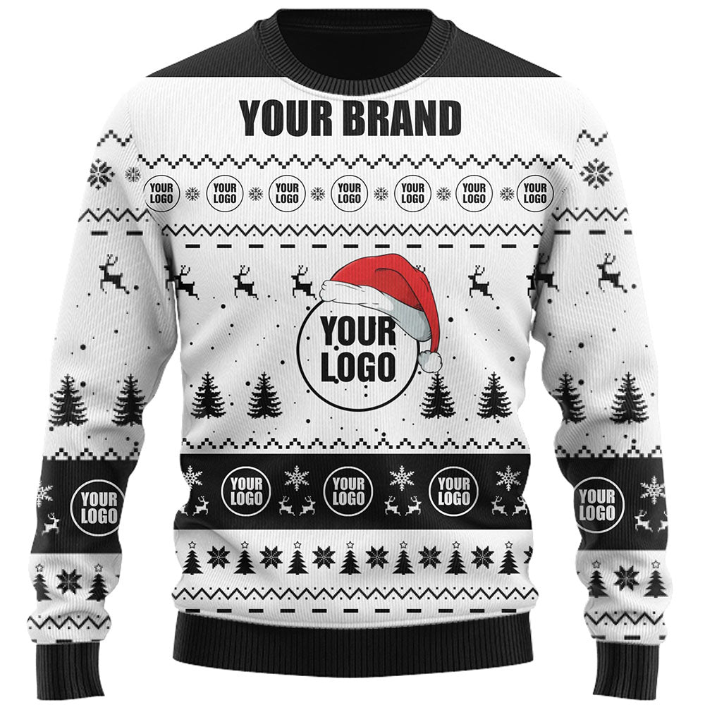 Custom Company Logo Ugly Christmas Sweater Live Preview