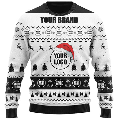 Custom Company Logo Ugly Christmas Sweater Live Preview