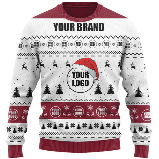 Custom Company Logo Ugly Christmas Sweater Live Preview