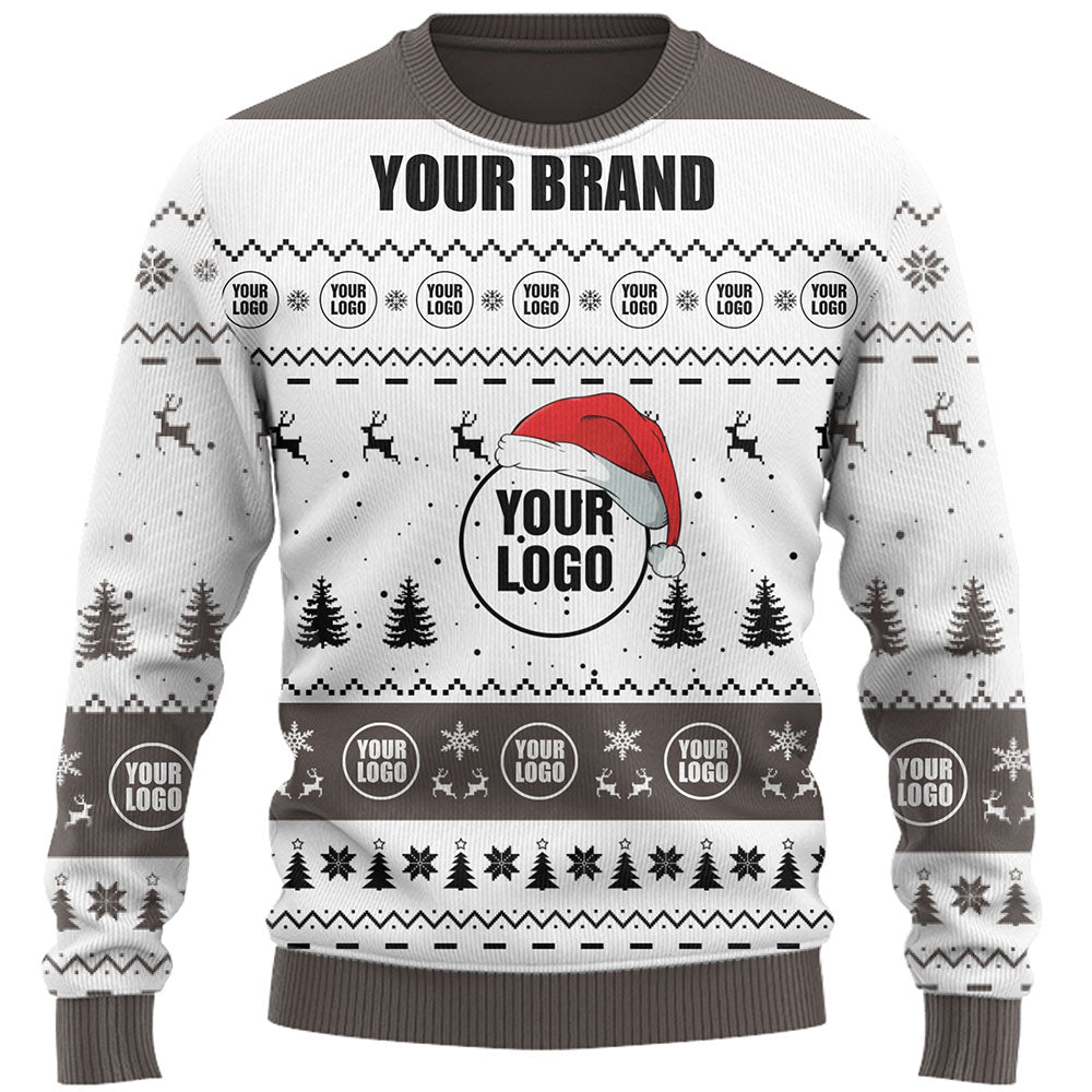 Custom Company Logo Ugly Christmas Sweater Live Preview