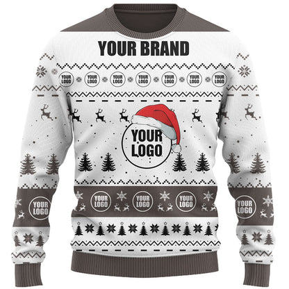 Custom Company Logo Ugly Christmas Sweater Live Preview