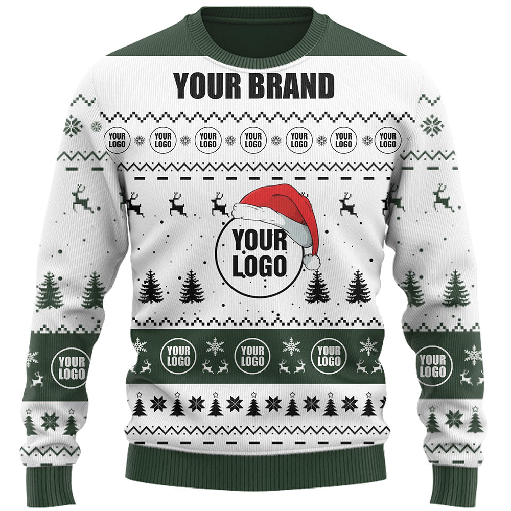 Custom Company Logo Ugly Christmas Sweater Live Preview