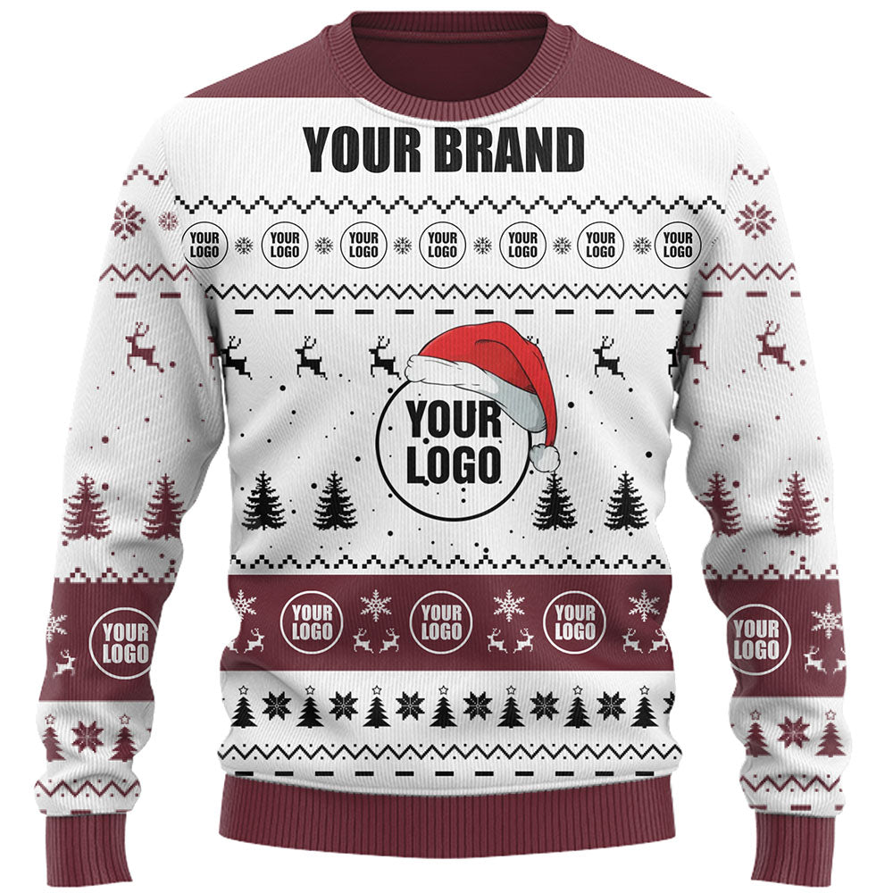 Custom Company Logo Ugly Christmas Sweater Live Preview