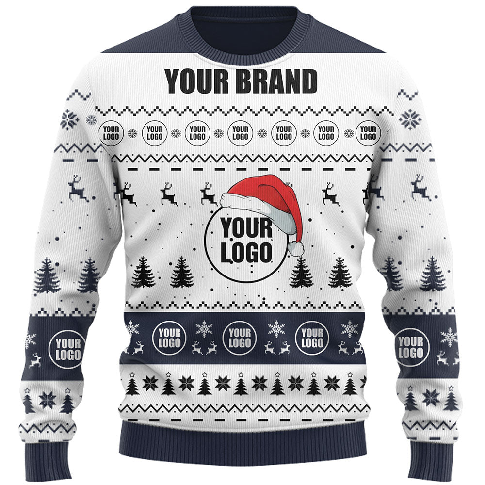 Custom Company Logo Ugly Christmas Sweater Live Preview