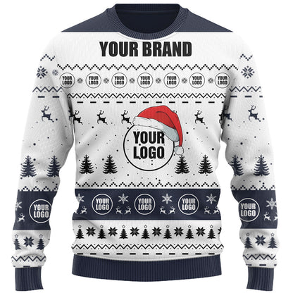 Custom Company Logo Ugly Christmas Sweater Live Preview