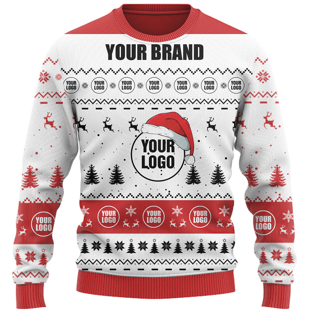 Custom Company Logo Ugly Christmas Sweater Live Preview