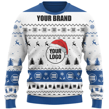 Custom Company Logo Ugly Christmas Sweater Live Preview