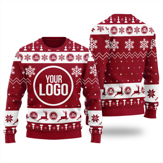 Custom Company Logo Ugly Christmas Sweater Womens