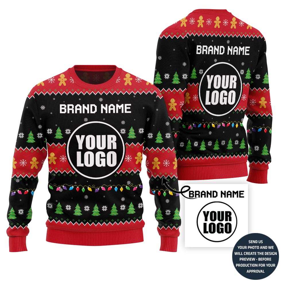 Custom Company Logo Ugly Xmas Sweater For Festive Season