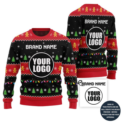 Custom Company Logo Ugly Xmas Sweater For Festive Season