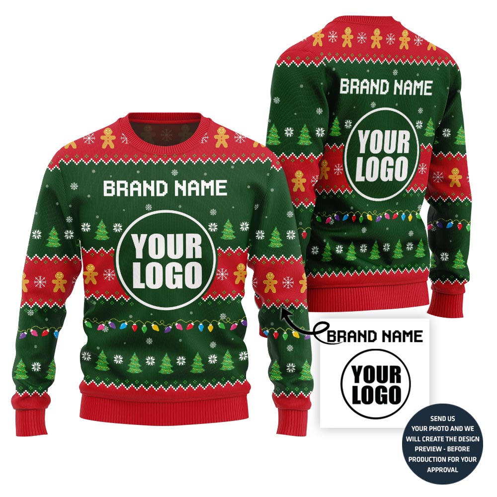 Custom Company Logo Ugly Xmas Sweater For Festive Season