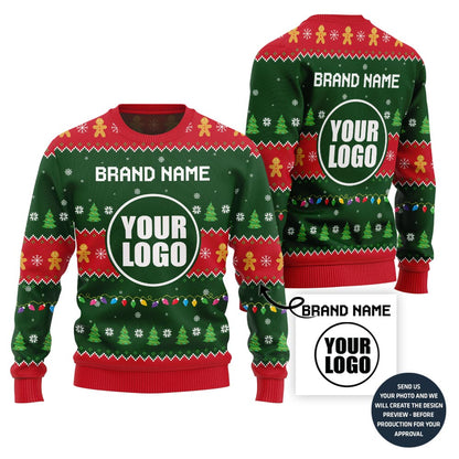 Custom Company Logo Ugly Xmas Sweater For Festive Season