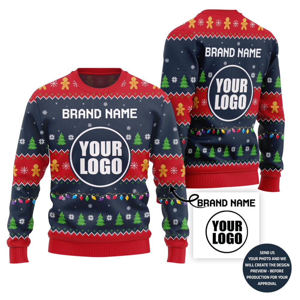 Custom Company Logo Ugly Xmas Sweater For Festive Season