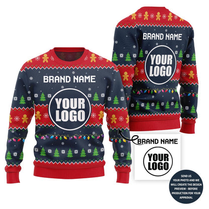 Custom Company Logo Ugly Xmas Sweater For Festive Season