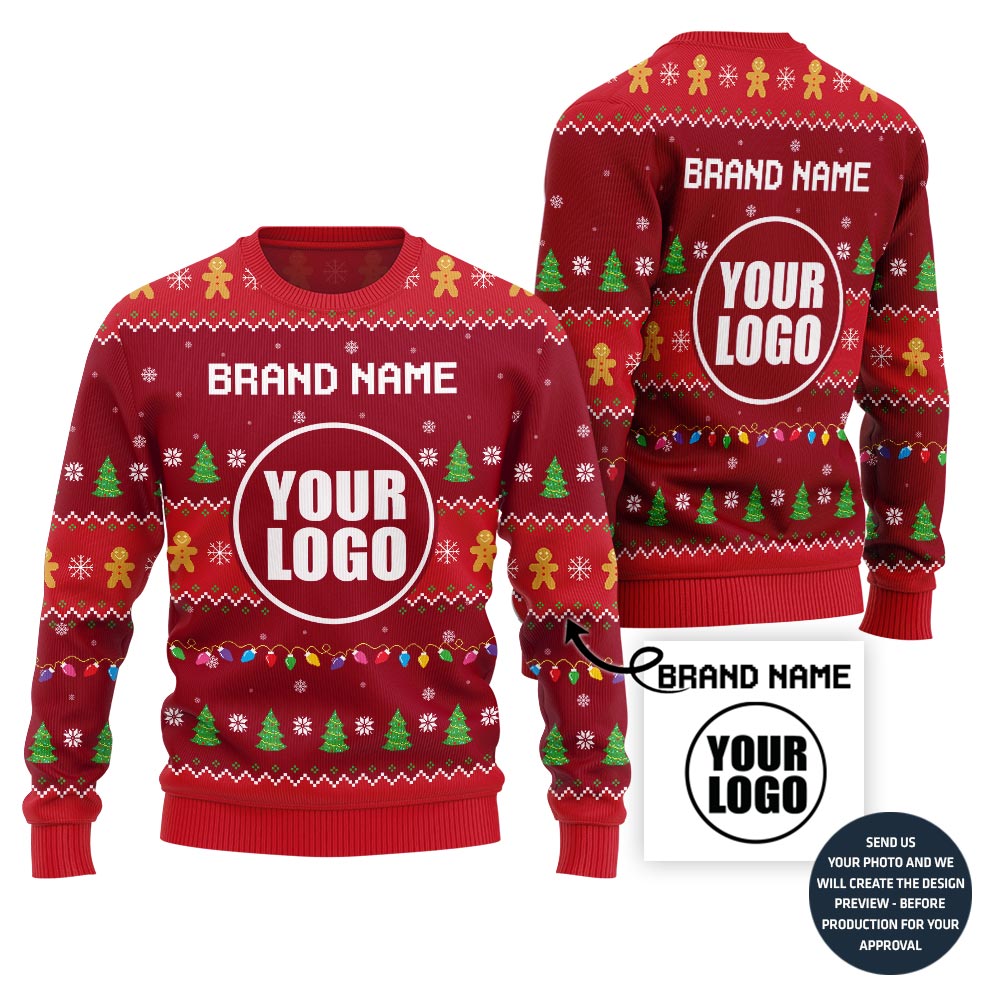 Custom Company Logo Ugly Xmas Sweater For Festive Season