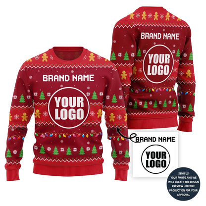 Custom Company Logo Ugly Xmas Sweater For Festive Season