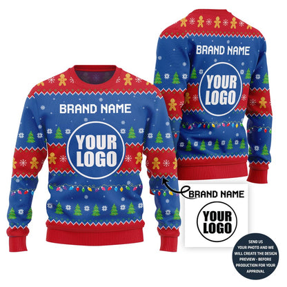 Custom Company Logo Ugly Xmas Sweater For Festive Season