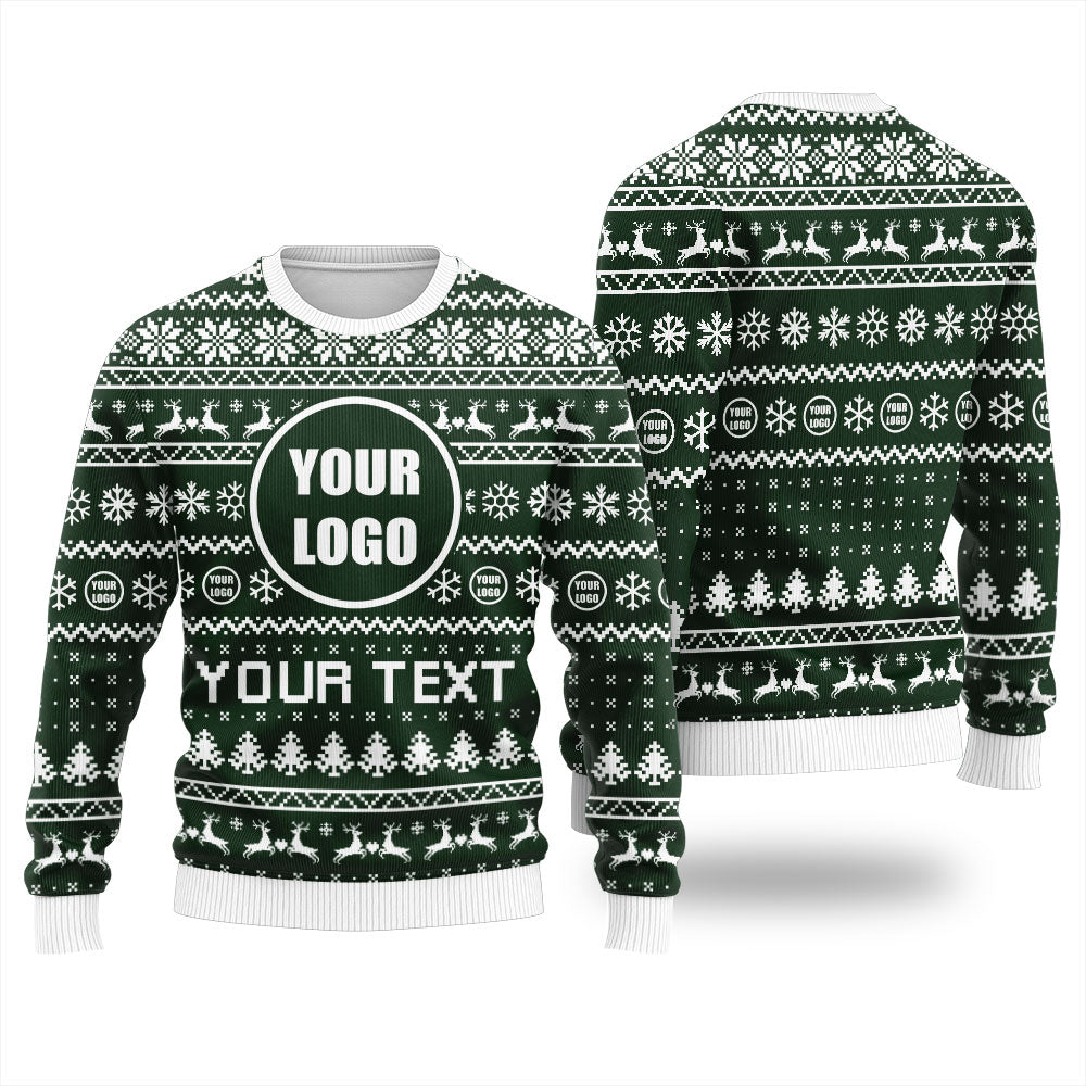 Custom Company Logo and Slogan Ugly Christmas Sweater