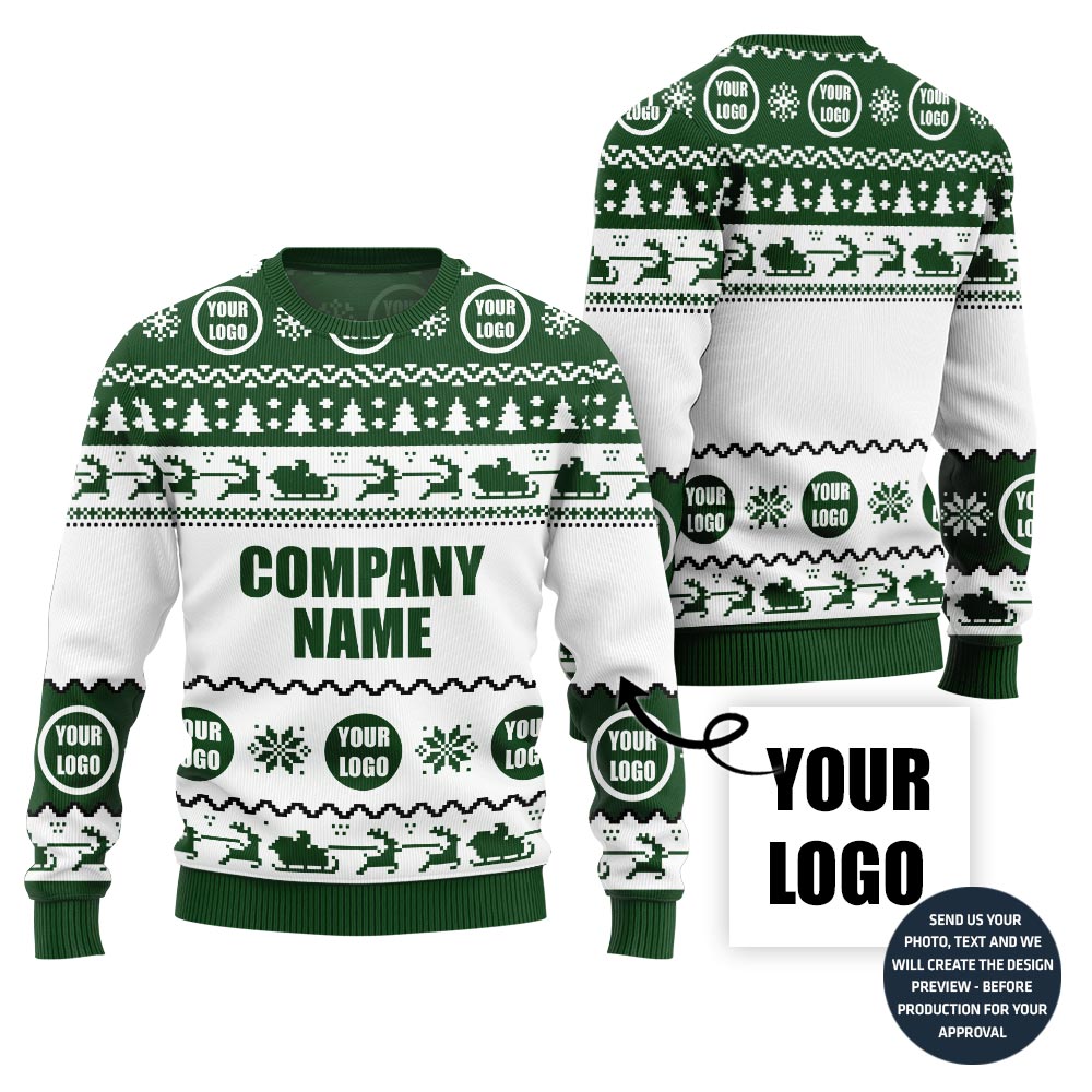 Custom Logo With Christmas Ornament Ugly Sweater