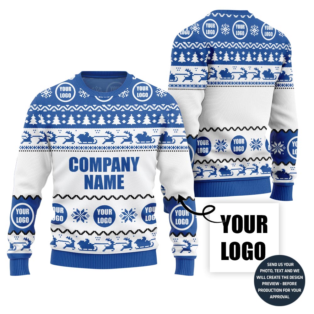 Custom Logo With Christmas Ornament Ugly Sweater