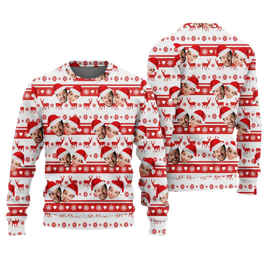 Custom Couple Face Ugly Sweater