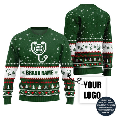 Custom Doctor Logo and Name Ugly Christmas Sweater