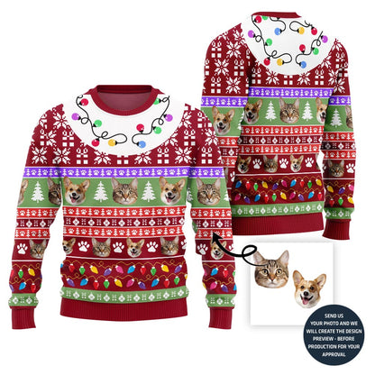Custom Dog And Cat Christmas Sweater For Pet Lover