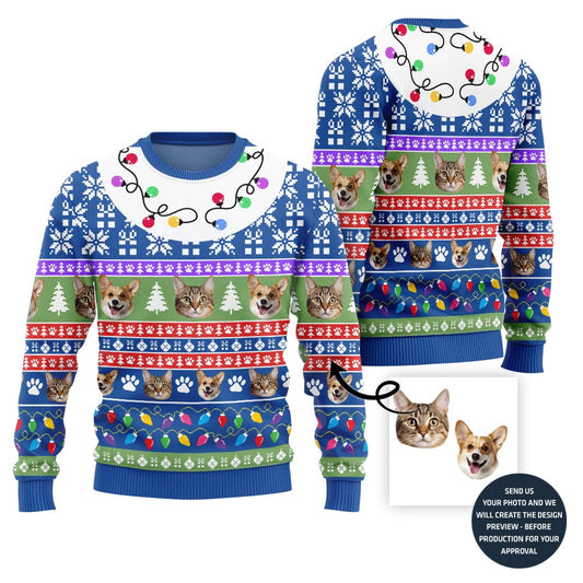 Custom Dog And Cat Christmas Sweater For Pet Lover