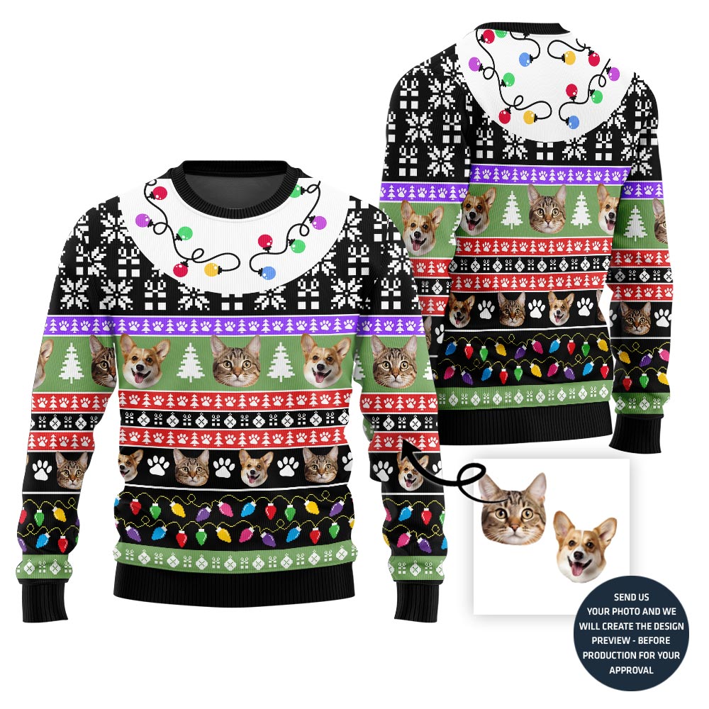 Custom Dog And Cat Christmas Sweater For Pet Lover