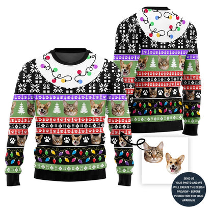 Custom Dog And Cat Christmas Sweater For Pet Lover