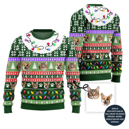 Custom Dog And Cat Christmas Sweater For Pet Lover