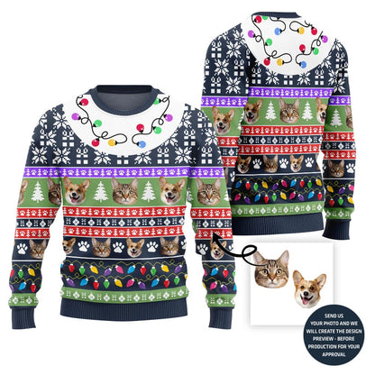 Custom Dog And Cat Christmas Sweater For Pet Lover