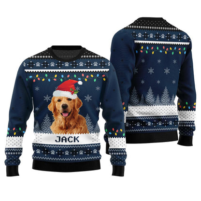 Custom Dog And Name Christmas Sweater