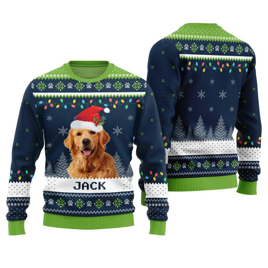 Custom Dog And Name Christmas Sweater