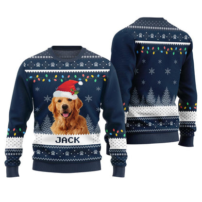 Custom Dog And Name Christmas Sweater