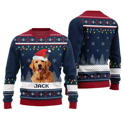 Custom Dog And Name Christmas Sweater