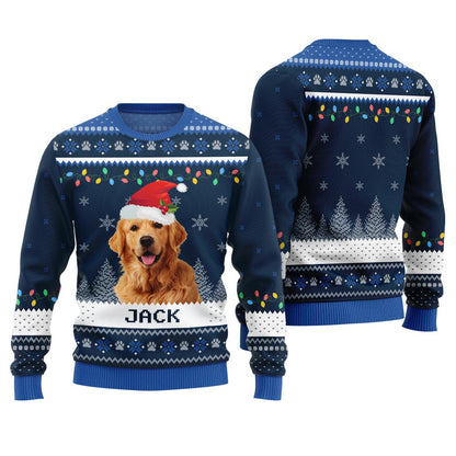 Custom Dog And Name Christmas Sweater