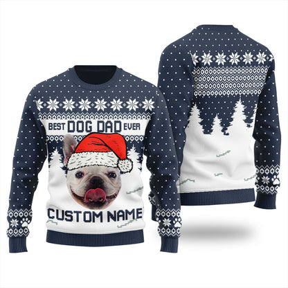 Custom Dog Dad Ugly Christmas Sweater