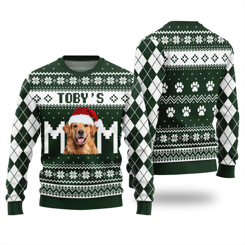 Custom Dog Face Christmas Sweater For Women