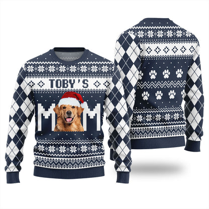 Custom Dog Face Christmas Sweater For Women