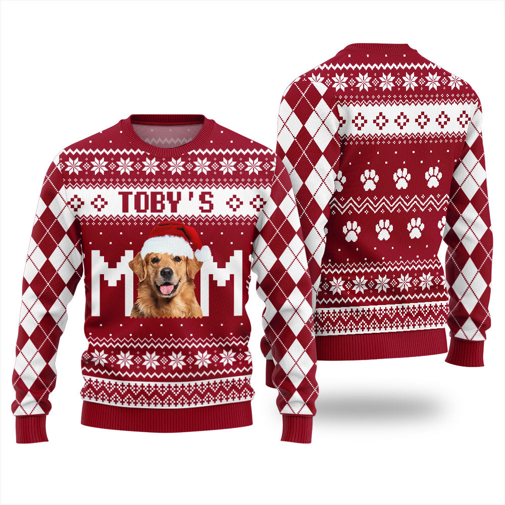 Custom Dog Face Christmas Sweater For Women