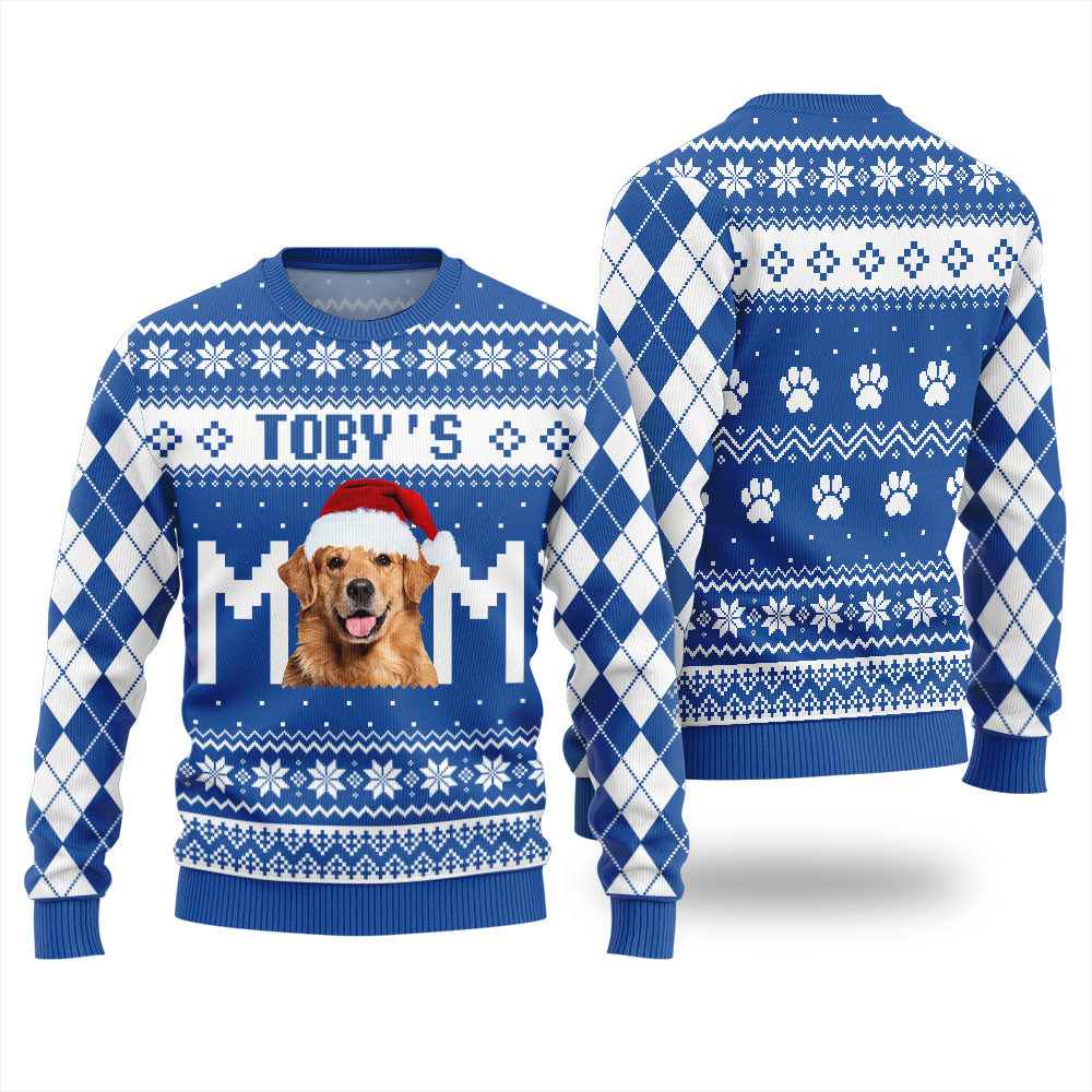 Custom Dog Face Christmas Sweater For Women