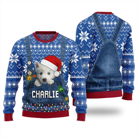 Custom Dog Face Funny Christmas Sweater