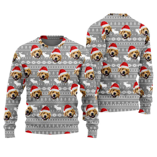 Custom Dog Face Holiday Sweater
